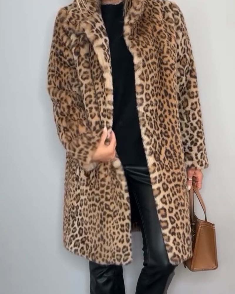 LEIA - Long Soft Leopard Print Coat