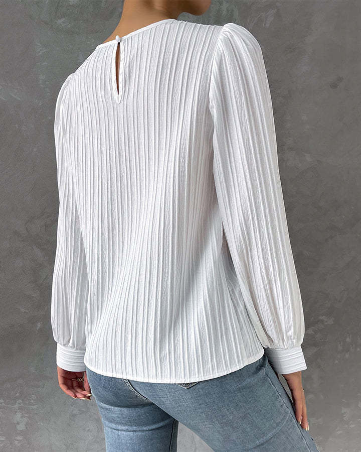 MARLEY | PLEATED LANTERN SLEEVE TOP FOR WOMEN