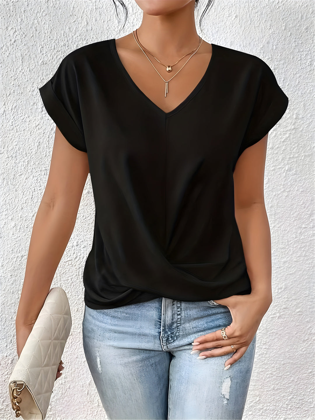 Maya – Twist Front V-Neck Top