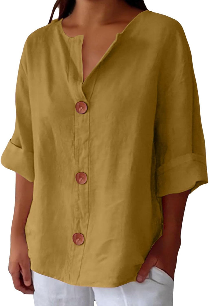 Clara™ | Coastal Linen Blouse