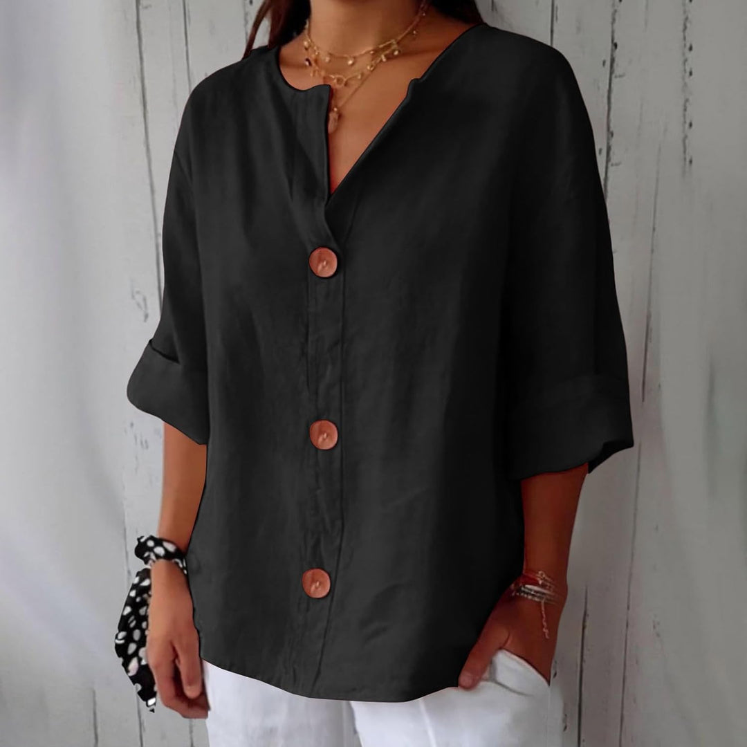 Clara™ | Coastal Linen Blouse