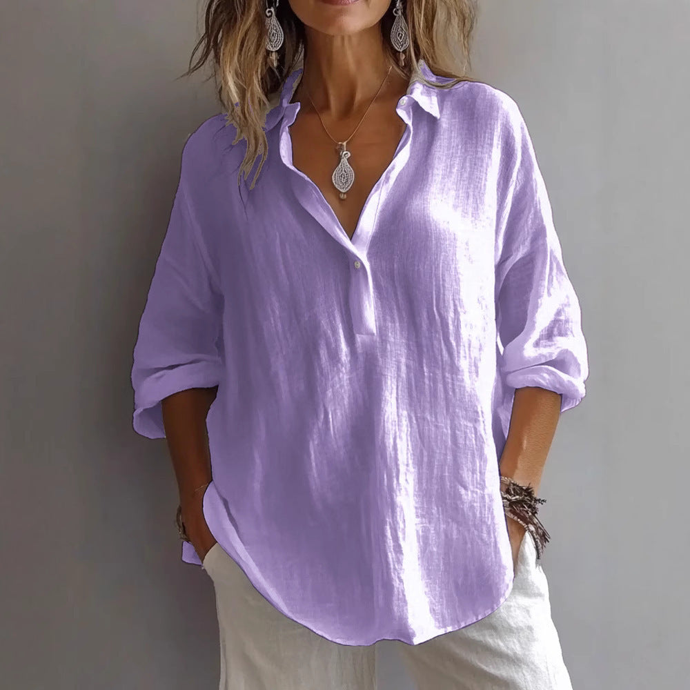 Fiona™ - Elegant V Neck Blouse