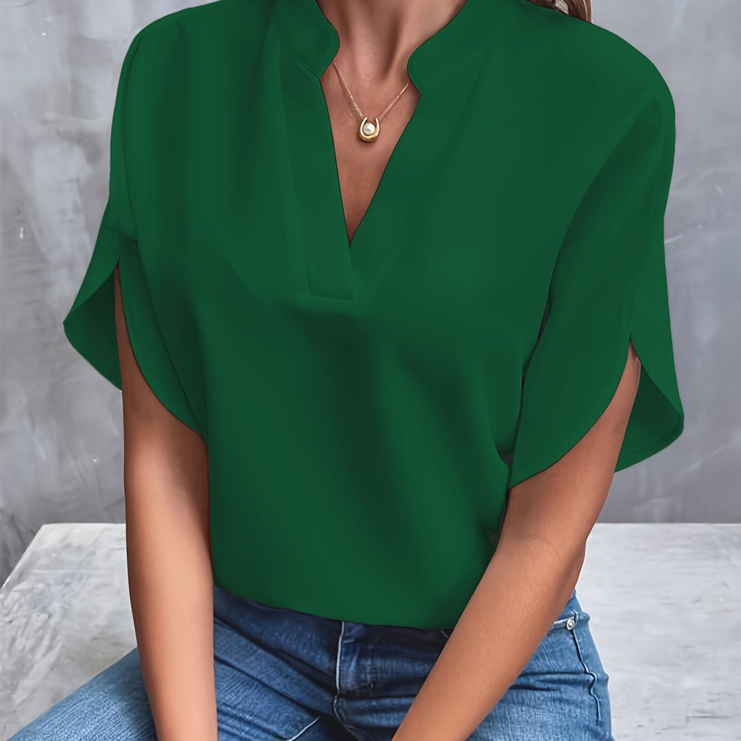 Melanie - Classic V-Neck Blouse