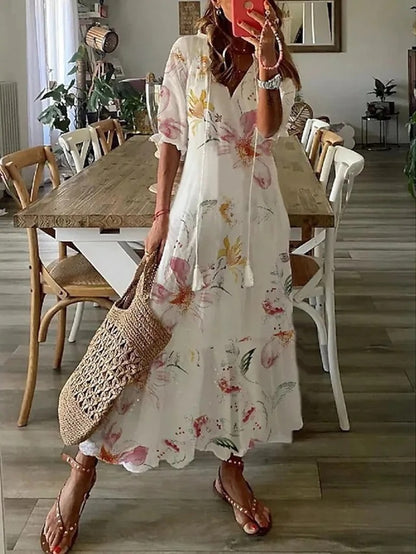 Tina - Elegant Boho Dress with Tummy Coverage